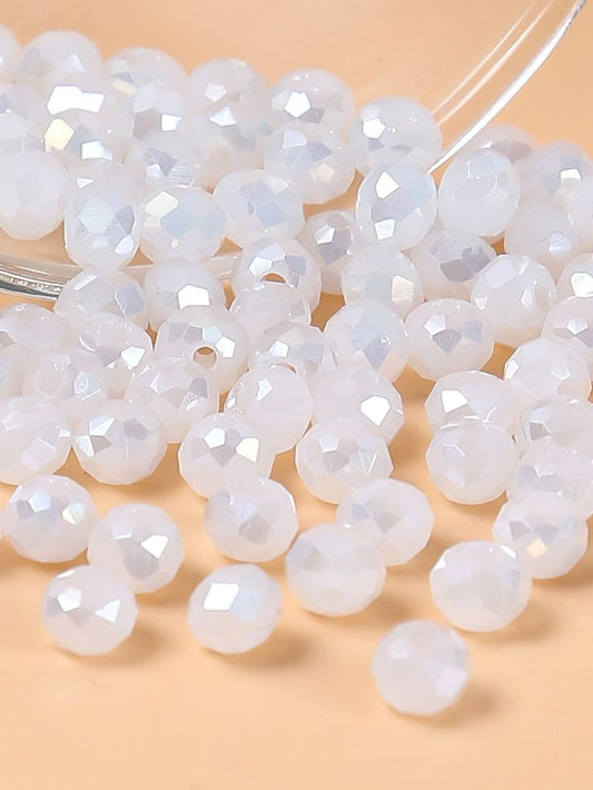 Icy White Opaque Crystal Beads (10mm, 8mm, 6mm, 4mm)