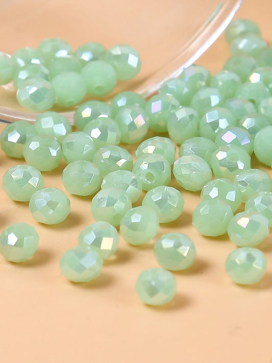 Icy Light Green Opaque Crystal Beads (10mm, 8mm, 6mm, 4mm)