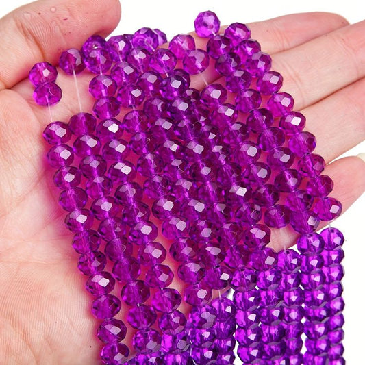 Purple Rainbow Shine Crystal Beads (10mm, 8mm, 6mm, 4mm)