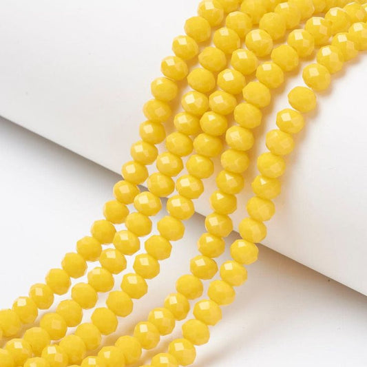 Lemon Yellow Opaque Crystal Beads (10mm, 8mm, 6mm, 4mm)