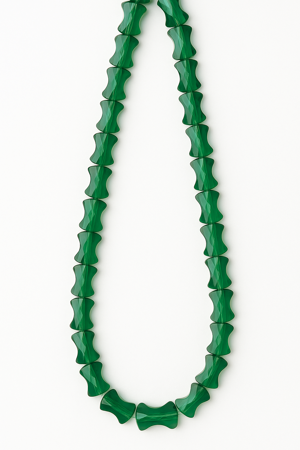Bamboo Shaped Dark Green Crystal Beads (10mm, 60 pcs)