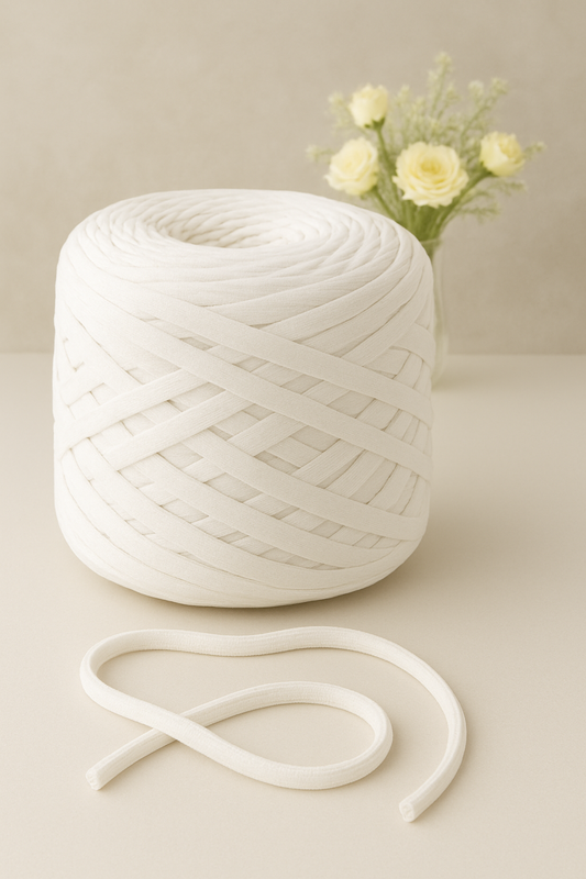 White Tshirt Yarn in White 200 Grams