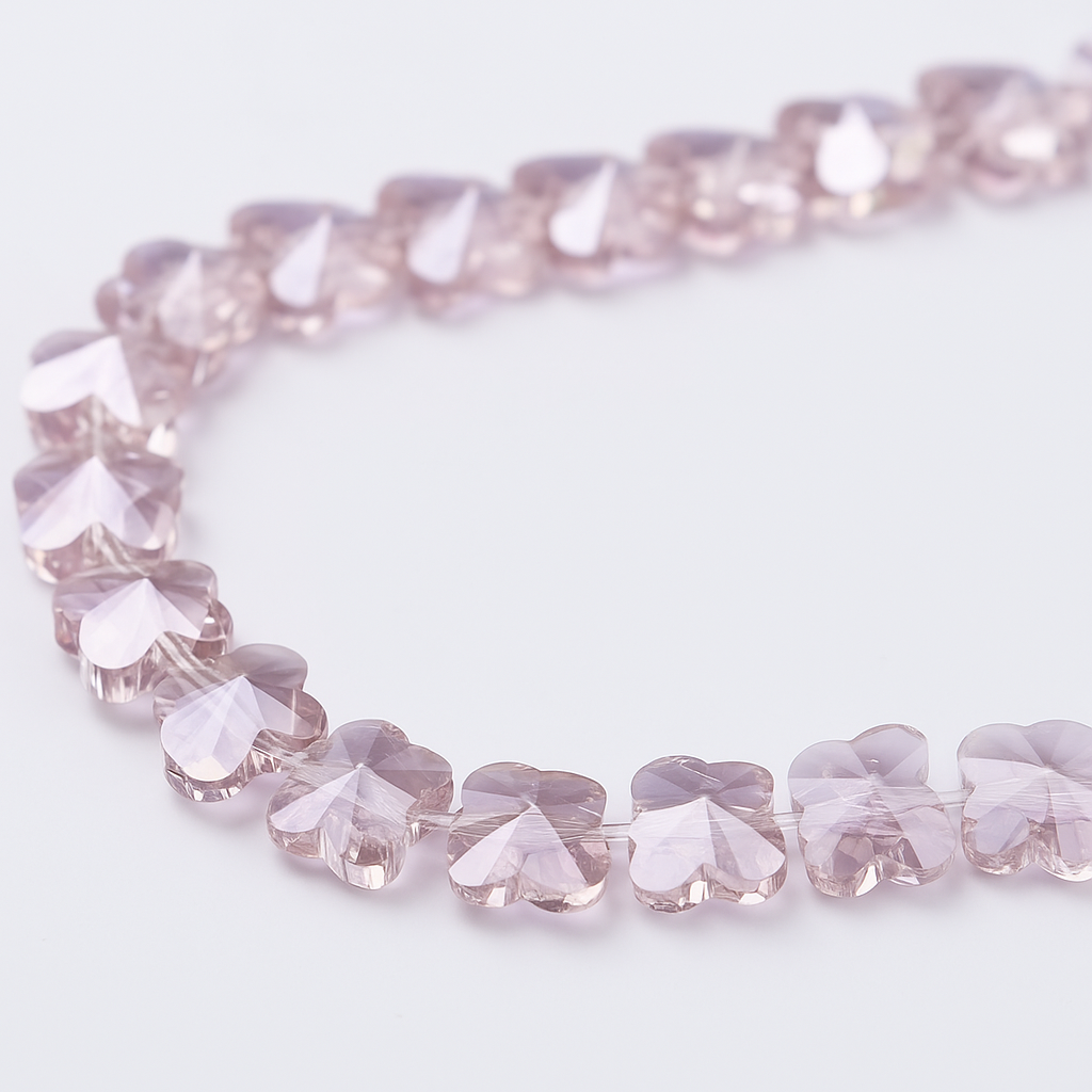 Blush Butterfly Crystal Beads (12mm, 60 pcs)