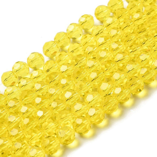 Lemon Yellow Crystal Beads (10mm, 8mm, 6mm, 4mm)