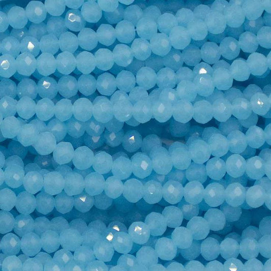 Icy Sky Blue Opaque Crystal Beads (10mm, 8mm, 6mm, 4mm)