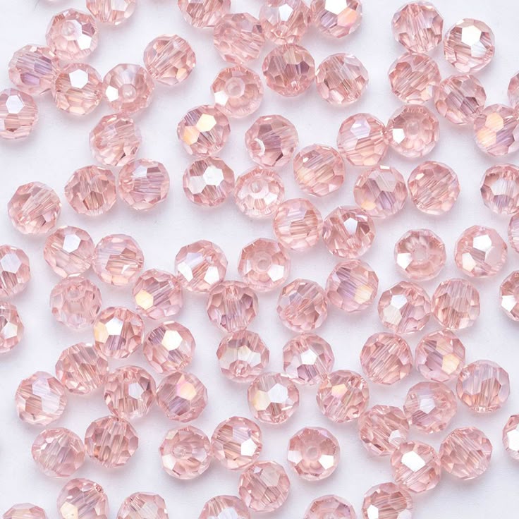 Light Pink Rainbow Shine Crystal Beads (10mm, 8mm, 6mm, 4mm)