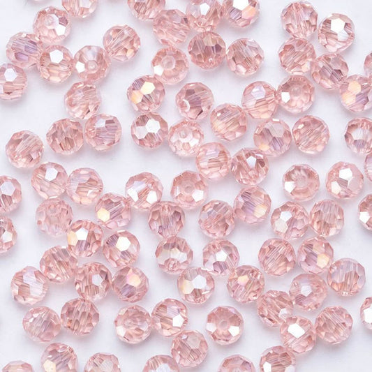 Light Pink Rainbow Shine Crystal Beads (10mm, 8mm, 6mm, 4mm)