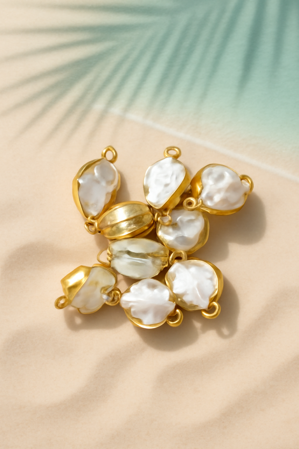 Baroque Pearl with Golden Framing irregular