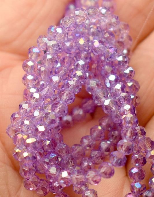 Lavender Crystal Beads (10mm, 8mm, 6mm, 4mm)