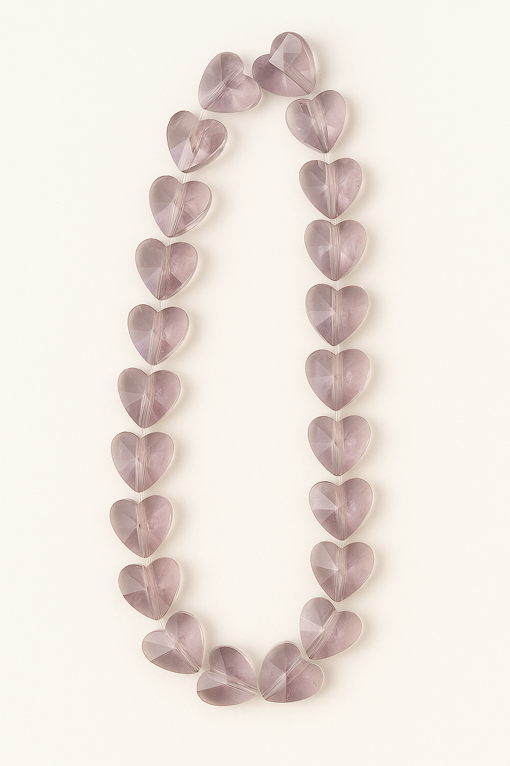 Pink Heart Shaped Crystal Beads (10mm, around 70 pcs)