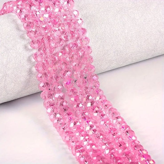 Rose Pink Crystal Beads (10mm, 8mm, 6mm, 4mm)