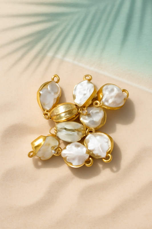 Baroque Pearl with Golden Framing irregular